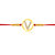 Vighnaharta Initial 'V' Alphabet Rakhi CZ Gold Plated Alloy Rakhi  [VFJ1106RKG]