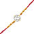 Vighnaharta Decent Om CZ Gold and Rhodium Plated Alloy Rakhi for Lovely Brother - [VFJ1054RKG]