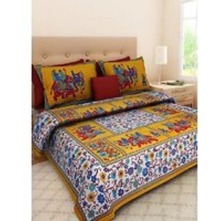 Double Bed Bedsheet with Two Pillow Cover