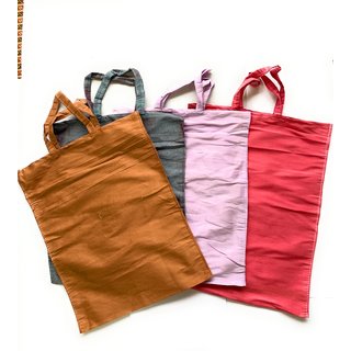 TUGS Export Quality Dolphin Fabric Cloth Bag Hand Stitched Size 12x16 with Handle, Pack of 10