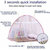 Silver Shine Pink Mosquito Net Foldable Double Bed Net