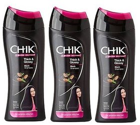 CHIK Protein Solutions Thick  Glossy Black Shampoo 180ml (Pack Of 3)