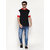 PAUSE Multicolor Solid Hooded Slim Fit Short Sleeve Men's T-Shirt