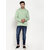 PAUSE Green Solid Hooded Regular Fit Full Sleeve Men's T-Shirt