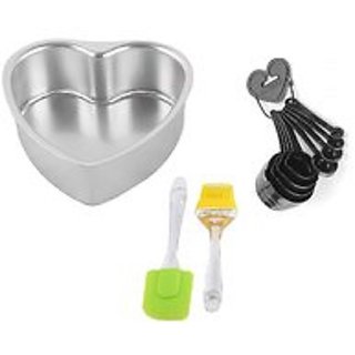 Combo of Cake Mould, Measuring Cup Set  Silicon Spatula Set
