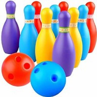 Bowling Game Set for Kids Set of 10 Bottles 2 Balls Bowling Game