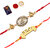 Bhaiya Rakhi Deginer Pendant With Designer Look Rakhi Combo For Bhaiya With Roli Chawal And Greeting Card