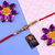 Deginer Pendant With Designer Look  Rakhi Combo  For Bhaiya With Roli Chawal And Greeting Card