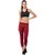 Threadstone Women's Maroon Cotton Lycra Regular Fit Sportswear