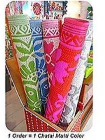 Plastic Floor Mat/Chatai, Large (Random Colour Design, Size - 6x4Feet)