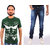 Blue Collars  ( PACK OF 2) Cotton Printed T-Shirt And Denim Jeans for Men