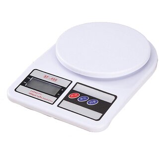 Digital Kitchen Scale Electronic Weighing Scale 10 Kg Design for Spices Vegetable Liquids, Ivory (White)