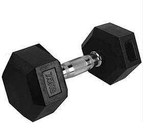 Scorpion Hex Dumbbell 7.5 kg, Pack of 1 pc Rubber Coated Dumbbell Rubber Hex Dumbbell