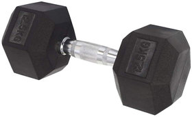 Scorpion Hex Dumbbell 12.5 kg, Pack of 1 pc Rubber Coated Dumbbell Rubber Hex Dumbbell