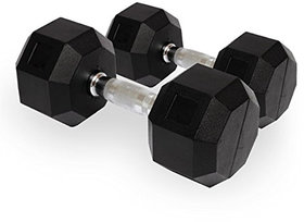 Scorpion 12.5kg Hex Dumbbells, Weight Lifting Hex Rubber Dumbbells 12.5 kg, Pack of 2 Dumbbell