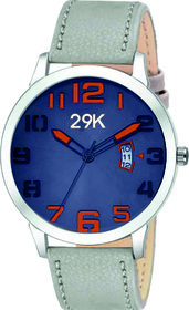 29K 9004 All Matte Grey Dail Leather Strap Elegant Series Partywear/Formal/Casual Boys Smart Analog Watch - For Men