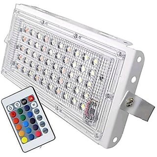 Screen Shopping Store 50 Watt 220-240V Waterproof Landscape IP66 LED Flood Light RGB Multicolour with Remote