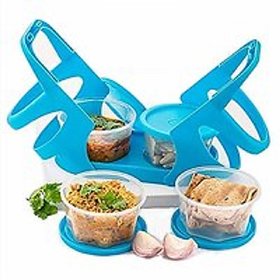 Lunch Box (200 ml Each Container) with Attractive Stand - 4 pcs