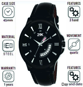 29K-9006 New Stylist  Attractive Black Dial  Next Generation Partywear/Formal/Casual Boy Smart Analog Watch - Men