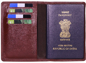 Hide & Sleek Men's RFID Protected Brown Geniune Leather Passport Document Holder