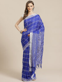 SVB Saree Blue Colour Chanderi Saree With Tassels
