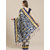 SVB Saree White And Blue Art Silk Printed Saree With Tassels