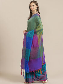 SVB Saree MultiColour Chanderi Saree With Tassels