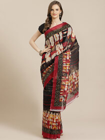 SVB Saree Multicolour Bhagalpuri Saree with Blouse