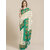 SVB Saree White And Green  Art Silk Printed Saree With Tassels