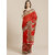 SVB Saree Red Flower Printed Bhagalpuri Saree with Blouse
