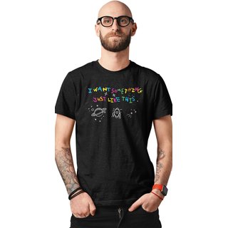 Zooks Mens Black Printed 100% Cotton Round Neck T-Shirt