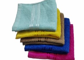 Spade Decor Multicolor Cotton Face Towel ( Pack of 5)