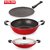 Nirlon Non-Stick 3 Piece Set Roti Chappati Tawa 28.5 cm, Kadai 2.5L & Appa Chatti 22cm Kitchen Cookware Best Price.