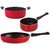 Nirlon Non-Stick 3 Piece Aluminium Gas Compatible Cookwares Combo Sets with Steel Lid