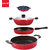 Nirlon Non Stick Gas Compatible Cookware Utensil Item Set of 4 Pieces with Bakelite Handle