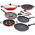 NIRLON Non-Stick Aluminium Standard Cookware Set,9-Piece, Red & Black