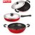 Nirlon Non Stick 3 Piece Combo Set Aluminium Red & Black