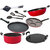 Nirlon Non-Stick Aluminium Cookware Set, 9-Pieces, Red
