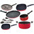 Nirlon Non-Stick AluminiumCookware Set for Cooking, Red & Black -9-Pieces
