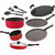 NIRLON Non-Stick Kitchen Cooking Utensil Item Set -Red and Black, 9 - Piece