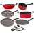 Nirlon nonstick aluminium cooking set combo, Red & Black - 9 Pcs
