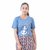 Blue Graphic Print Round Neck Cotton Blend T Shirt For Women By Ww Won Now