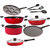 Nirlon Kitchen Accessories for Cooking Non Stick Aluminium Cookware Combo Gift Set- 9 Pieces, Red