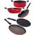 Nirlon 2 Layer Non-Stick Coated Non-Induction Kitchenware Gift Set , Red and Black