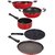Nirlon 2 Layer Non-Stick Coated Non-Induction Kitchen Cooking Gift Set , Red and Black
