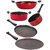 Nirlon Non-Stick Coated Aluminium 5 Piece Gas Compatible Wooden Spoon Friendly Kitchenware Gift Set