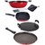 Nirlon 2 Layer Non-Stick Coated Non-Induction Cookware Combo Set , Red and Black