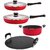 Nirlon Non-Stick Aluminium  Flat Base Kitchen Cooking Combo Gift Set with Lid