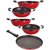 Nirlon Non-Stick Flat Bottom Gas Compatible Kitchen Cooking Combo Set, 5 Piece