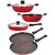 Nirlon Non-Stick Coated Aluminium Cookware Utencils Combo Gift Set, 5 Piece, Red & Black